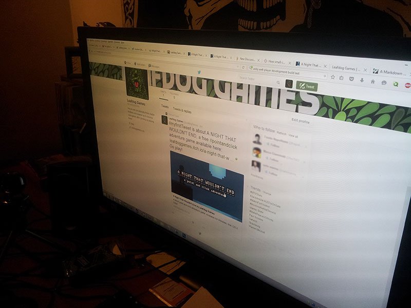 Image of monitor displaying Creating Twitter Profile